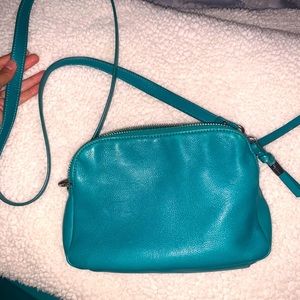 Turquoise leather purse